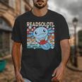 Readsolotl Blue Kawaii Axolotl Book Lover Reading Retro Unisex T-Shirt Readsolotl Blue Kawaii Axolotl Book Lover Reading Retro Unisex T-Shirt