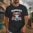 Readsolotl Pink Kawaii Axolotl Read Book Lover Reading Unisex T-Shirt