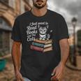 Retro I Just Want To Read Books And Pet Cats Cat For Men Women Kids Unisex T-Shirt