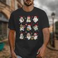 Santa Ghost Reading Books Christmas Library Teacher Unisex T-Shirt