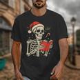 Skeleton Reading Book Christmas Teacher Librarian Book Lover Unisex T-Shirt Skeleton Reading Book Christmas Teacher Librarian Book Lover Unisex T-Shirt
