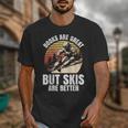 Skier BOOKS ARE GREAT BUT SKIS ARE BETTER Vintage Unisex T-Shirt