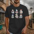 Snowman Reading Book Santa Christmas Bookish Teacher Unisex T-Shirt