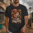 Squirrel Reading Book Lovers Fall Leaves Library Books Unisex T-Shirt Squirrel Reading Book Lovers Fall Leaves Library Books Unisex T-Shirt