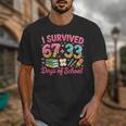 Survived 67 Days Of School Ice Cream Drip Apple Pencil Book Unisex T-Shirt Survived 67 Days Of School Ice Cream Drip Apple Pencil Book Unisex T-Shirt