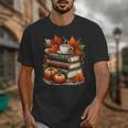 Vintage Autumn Books Coffee Pumpkin Fall Reading Unisex T-Shirt Vintage Autumn Books Coffee Pumpkin Fall Reading Unisex T-Shirt