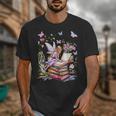 Watercolor Butterfly Fairy Read Book Library Fantasy Novel Unisex T-Shirt