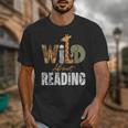 Wild About Reading Books Animal Theme Bookworm Library Day Unisex T-Shirt