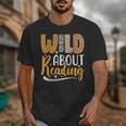 Wild About Reading Lover Bookworm Library Teacher Zoo Animal Unisex T-Shirt