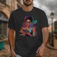 Woman Reading Book Lover Geometric Girl Afro History Unisex T-Shirt