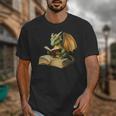Women's Dragon Bookworm Reading Book Graphic Unisex T-Shirt