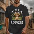 Women's Wild About Reading Book Reader Lion Zoo Animals Kids Unisex T-Shirt