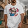 Adorable Book Lover Axolotl With Reading Glasses Cute Unisex T-Shirt