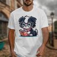 Adorable Book Lover Border Collie With Reading Glasses Cute Raglan Baseball Tee Unisex T-Shirt