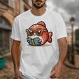 Adorable Book Lover Salmon With Reading Glasses Cute Unisex T-Shirt