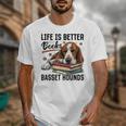Basset Hound Dog Breed Life Is Better With Books And a For Men Women Girls Kids Unisex T-Shirt