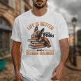 Belgian Malinois Dog Breed Life Is Better With Books And a Men Women Kids Unisex T-Shirt Belgian Malinois Dog Breed Life Is Better With Books And a Men Women Kids Unisex T-Shirt