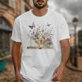 Book Flowers And Butterfly Beautiful Reading Reader Graphic Unisex T-Shirt