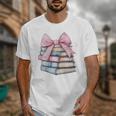 Book Lover Coquette Bow Pink Dainty Ribbon Cute Bookworm Unisex T-Shirt