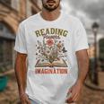 Book Lover Reading Bookish Floral Reading Powers Imagination Unisex T-Shirt