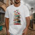 Book Stack With Flowers Reading Lover Bookish Unisex T-Shirt Book Stack With Flowers Reading Lover Bookish Unisex T-Shirt
