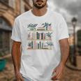 Bookshelves With Books & Plants Premium Unisex T-Shirt