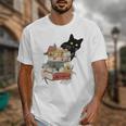 Cat And Books Flowers Reading Club Cat Lover Bookworm Unisex T-Shirt Cat And Books Flowers Reading Club Cat Lover Bookworm Unisex T-Shirt
