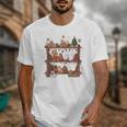Christmas Cats Bookshelf Gingerbread Unisex T-Shirt