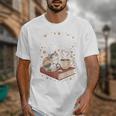 Coffee Cats & Books Cute Cat Book Lover Reading Unisex T-Shirt Coffee Cats & Books Cute Cat Book Lover Reading Unisex T-Shirt