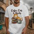 Coffee Cats And Books Lover For Women & Girls Coffee Unisex T-Shirt