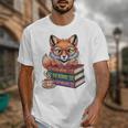 Cute Nerdy Fox Read Books Be Kind Stay Weird Book Club Premium Tri-Blend Unisex T-Shirt