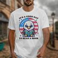 A Good Day To Read a Book Reading Eagle With American Flag Unisex T-Shirt A Good Day To Read a Book Reading Eagle With American Flag Unisex T-Shirt
