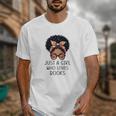 Just a Girl Who Loves Books Messy Bun Black Women Reading Unisex T-Shirt