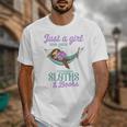Just a Girl Who Loves Sloths And Books Unisex T-Shirt Just a Girl Who Loves Sloths And Books Unisex T-Shirt