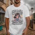 Kawaii Cat And Books Just A Girl Who Loves Both Unisex T-Shirt Kawaii Cat And Books Just A Girl Who Loves Both Unisex T-Shirt
