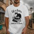 Life Is Better With Cats & Books Tuxedo Cat Mom Women Unisex T-Shirt Life Is Better With Cats & Books Tuxedo Cat Mom Women Unisex T-Shirt