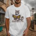 Life Is Better With Cats Coffee Books Cat Reading Book Unisex T-Shirt Life Is Better With Cats Coffee Books Cat Reading Book Unisex T-Shirt