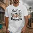 Merry And Booked Holiday Reading Winter Book Lover Premium Tri-Blend Unisex T-Shirt