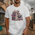 Reading A Book Per Day Keeps Reality Away Skeleton Books Unisex T-Shirt