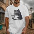 Reading Cat Cat Book Lover Unisex T-Shirt