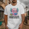 Readsolotl Cute Axolotl Reading Book Kawaii Pink Aesthetic Unisex T-Shirt