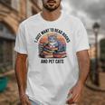 Retro I Just Want To Read Books And Pet Cats Cat Unisex T-Shirt