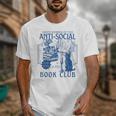 Sarcastic Anti Social Book Club Cat Skull Book Lover Unisex T-Shirt
