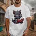 Scottish Terrier Reading a Book Dog Unisex T-Shirt