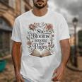 She Blooms Among The Pages Women Mom Wife Floral Book Lover Unisex T-Shirt