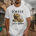 Sleeping Cat And Books With Coffee Lover Unisex T-Shirt