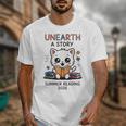 Unearth a Story Cute Kitten Summer Reading 2026 Cat Book Unisex T-Shirt