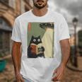 Vintage Japanese Cat Book Lovers UFO Alien Abduction Cat Dad Unisex T-Shirt Vintage Japanese Cat Book Lovers UFO Alien Abduction Cat Dad Unisex T-Shirt