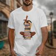 Woman And Books Stack Afro Girl Book Lover Unisex T-Shirt Woman And Books Stack Afro Girl Book Lover Unisex T-Shirt