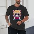 Adorable Book Lover Persian Cat With Reading Glasses Cute Unisex T-Shirt Adorable Book Lover Persian Cat With Reading Glasses Cute Unisex T-Shirt